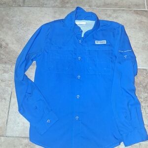 Columbia Boy's Omnishade Pfg  Vibrant Blue Shirt